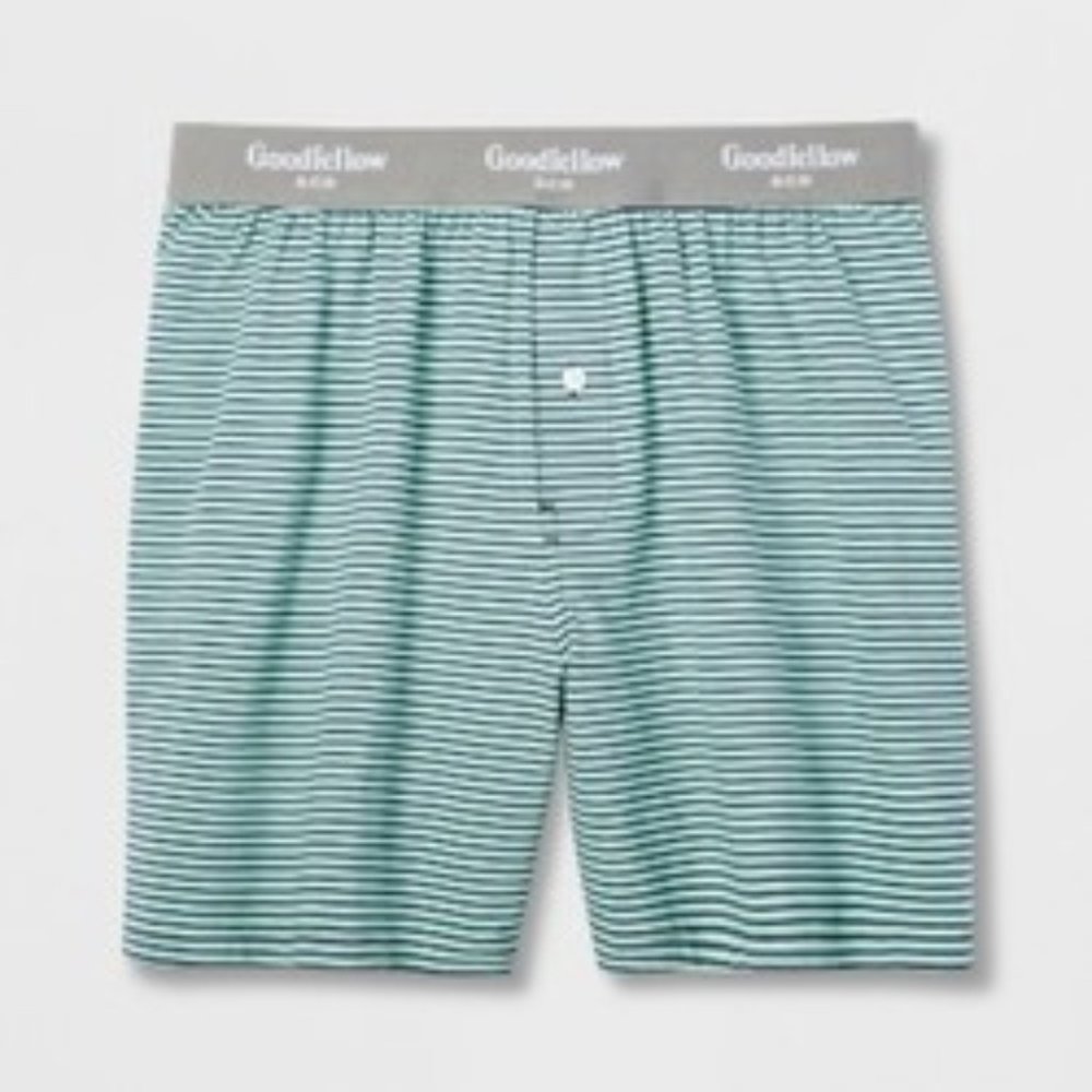 2 Pack Extra Large Men's Striped Knit Boxer Briefs